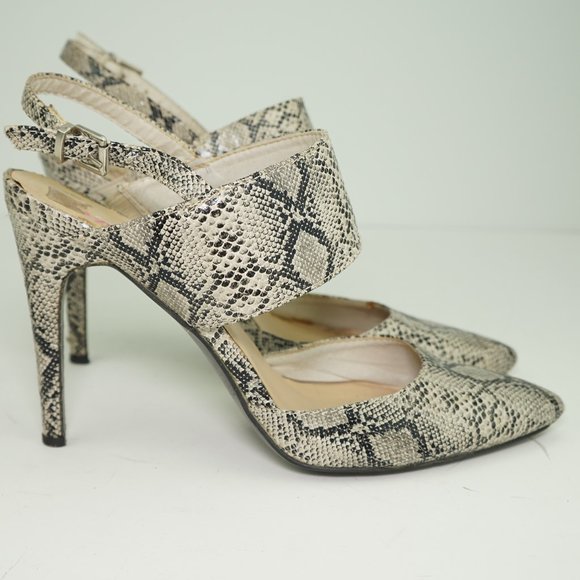 JustFab Tyley Faux Snake Skin Heels Size: US 8 - Picture 4 of 10